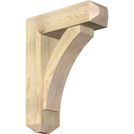 Ekena Millwork Thorton Craftsman Rough Sawn Bracket w/ Offset Brace, Douglas Fir, 8"W x 26"D x 34"H BKT0806X26X34THR04RDF